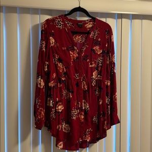 Fuscia floral tunic